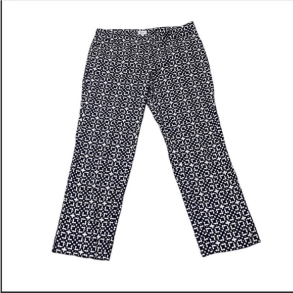 Laundry by Shelli Segal boyfriend mid rise cotton print pants. Size 8. - Picture 1 of 2